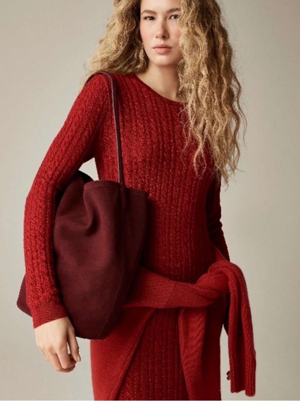 NWT J. Crew Berkley Bucket Bag in Suede - Inky Burgundy